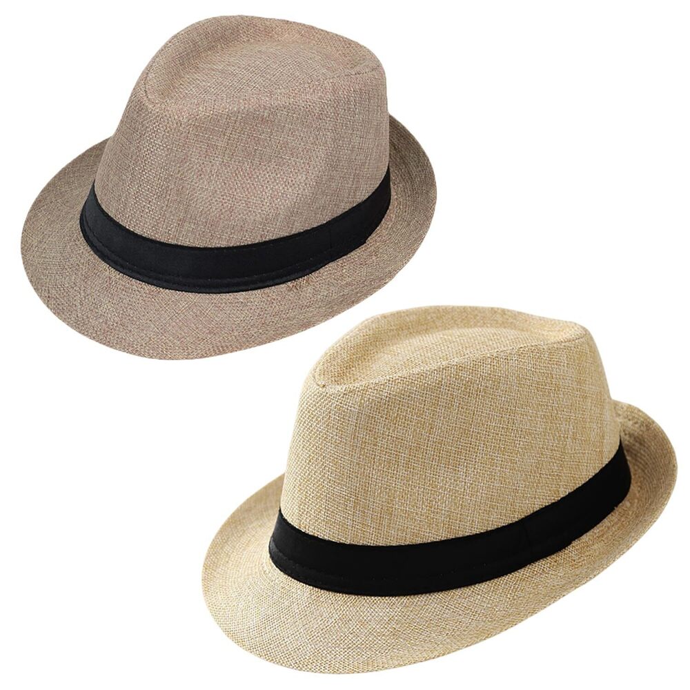 8837 Classic Unisex Panama Fedora Hat Short Brim Summer Beach Style US